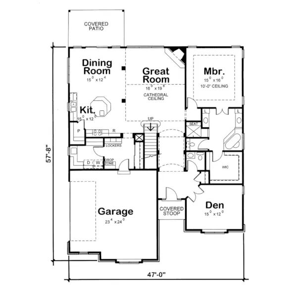 Traditional House Plan First Floor - Garvin Arts And Crafts Home 026D-1720 - Search House Plans and More