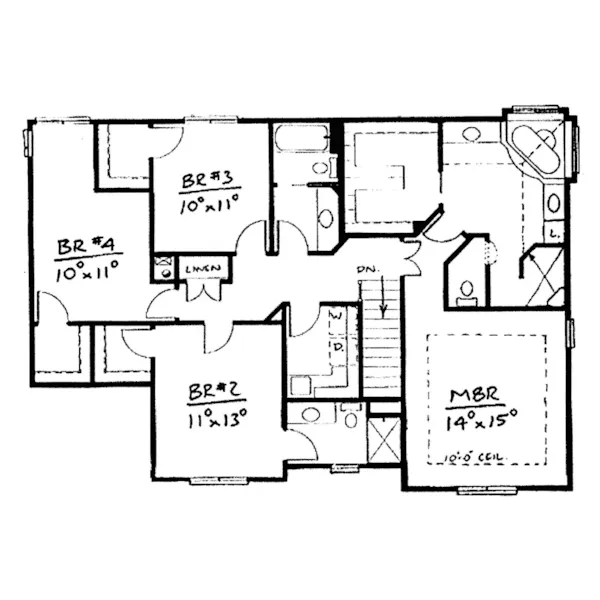 Southern House Plan Second Floor - Dinsdale Country Home 026D-1721 - Search House Plans and More