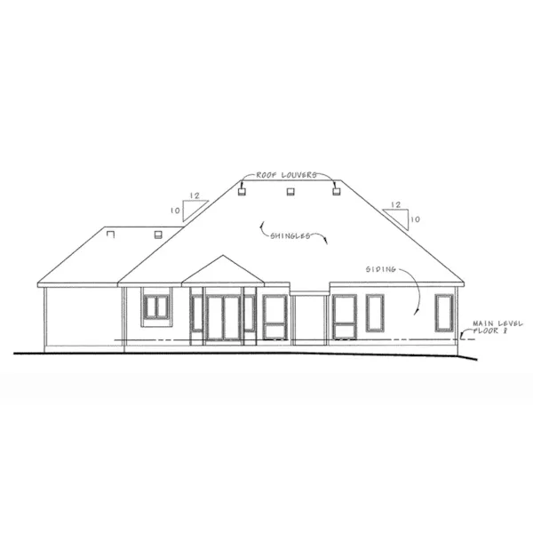 Country House Plan Rear Elevation - Garrison Pass Country Ranch Home 026D-1722 - Search House Plans and More