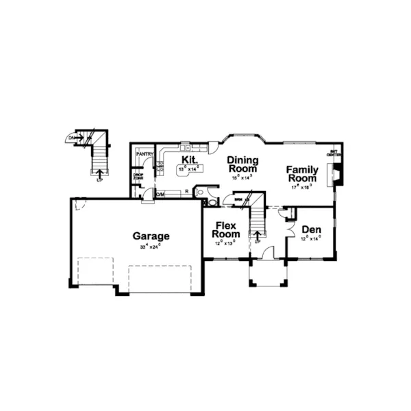 Traditional House Plan First Floor - Wall Lake European Home 026D-1728 - Shop House Plans and More