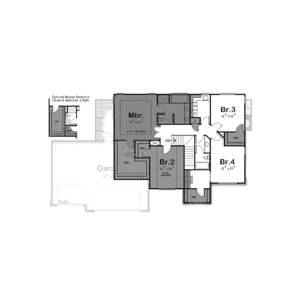 Traditional House Plan Second Floor - Wall Lake European Home 026D-1728 - Shop House Plans and More