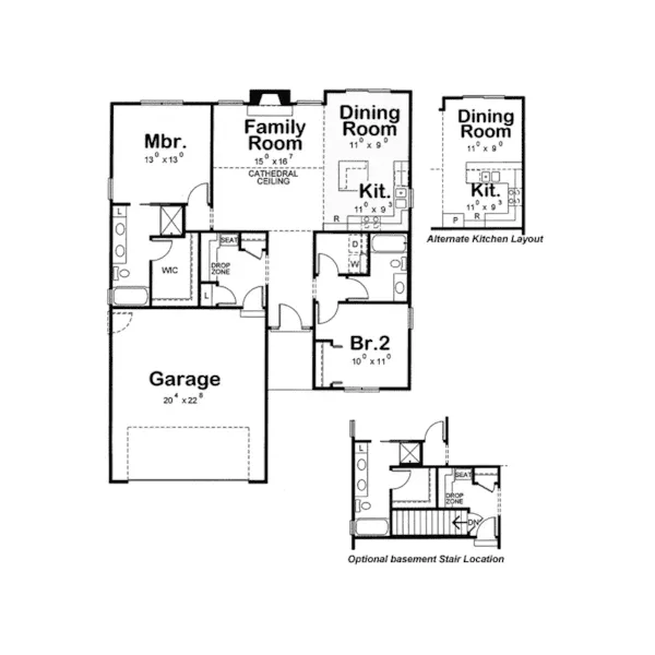 Ranch House Plan First Floor - Watson Cove Ranch Home 026D-1731 - Shop House Plans and More