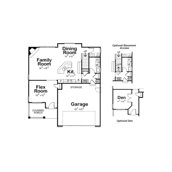 Traditional House Plan First Floor - Scotch Farm Southern Home 026D-1733 - Shop House Plans and More