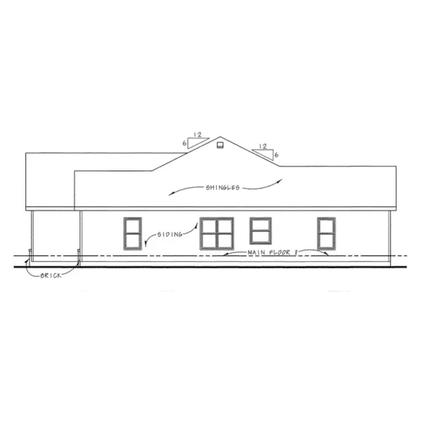 Traditional House Plan Right Elevation - Clarence Creek Ranch Home 026D-1735 - Search House Plans and More