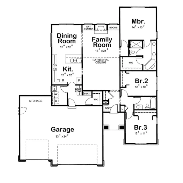 Arts & Crafts House Plan First Floor - Donahue Arts And Crafts Home 026D-1736 - Search House Plans and More