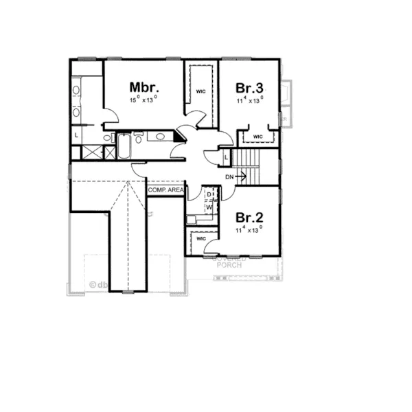 Craftsman House Plan Second Floor - Bentley Ridge Craftsman Home 026D-1739 - Search House Plans and More