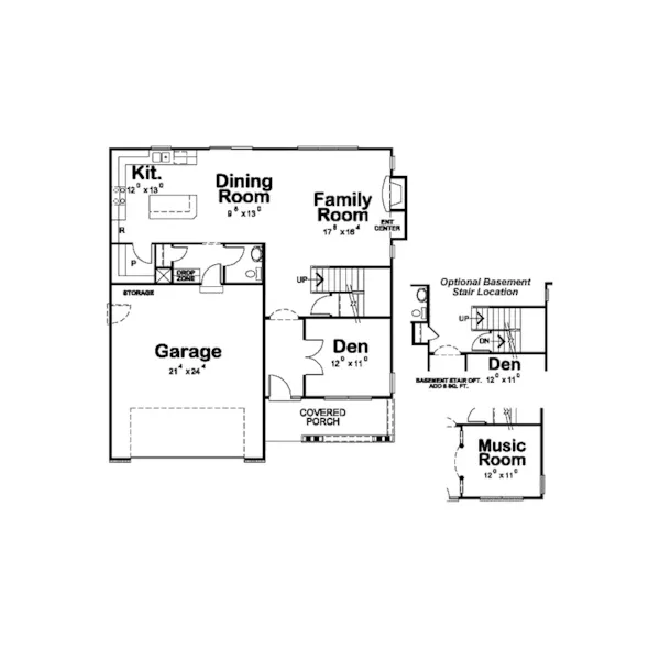 Country House Plan First Floor - Bladensburg Country Farmhouse 026D-1740 - Search House Plans and More