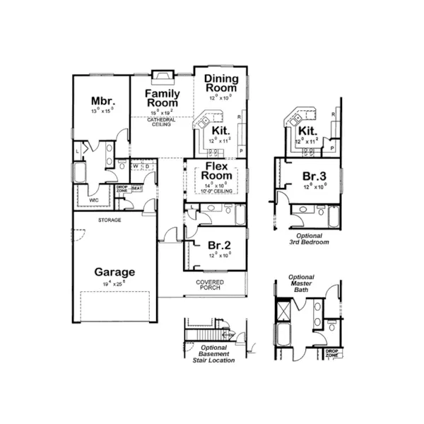 Traditional House Plan First Floor - Guthrie Farm Country Ranch Home 026D-1747 - Search House Plans and More