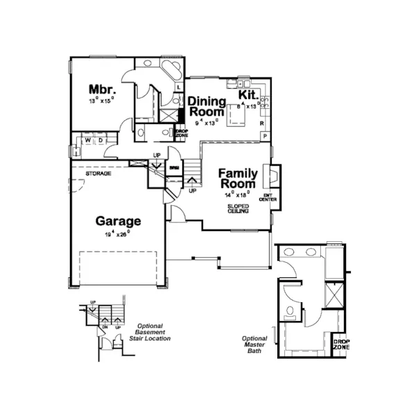 Country House Plan First Floor - Walnut Woods Country Home 026D-1750 - Shop House Plans and More