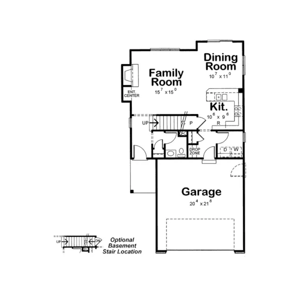 Traditional House Plan First Floor - Almena Narrow Lot Home 026D-1753 - Search House Plans and More