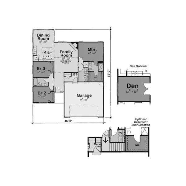 Traditional House Plan First Floor - Beattie Ranch Home 026D-1756 - Search House Plans and More