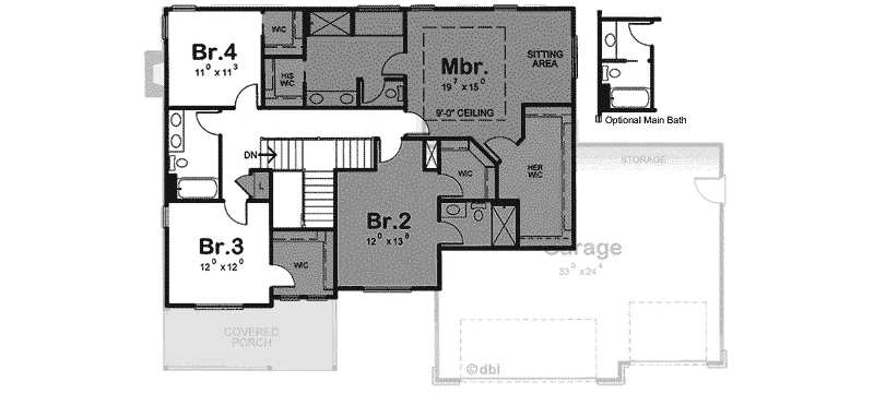 Traditional House Plan Second Floor - Hollis Hill Country Farmhouse 026D-1759 - Search House Plans and More