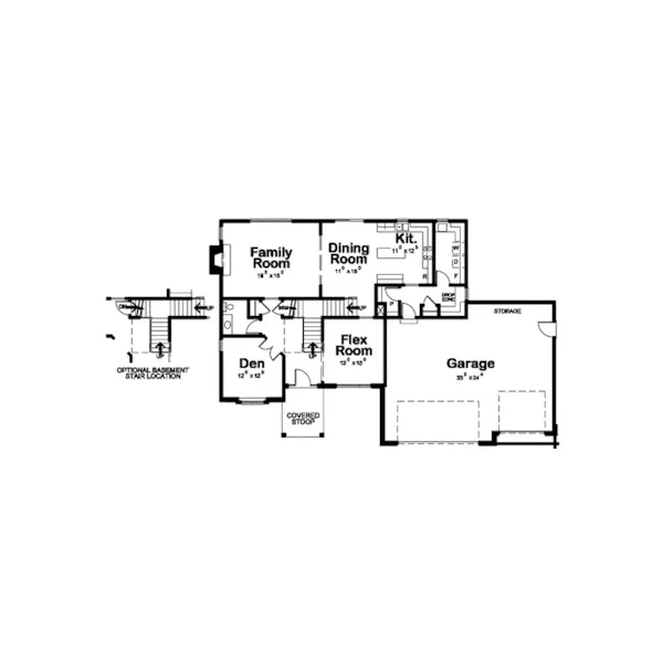 Traditional House Plan First Floor - Randall Hill Craftsman Home 026D-1760 - Shop House Plans and More