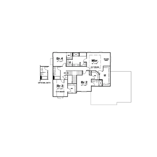 Traditional House Plan Second Floor - Randall Hill Craftsman Home 026D-1760 - Shop House Plans and More