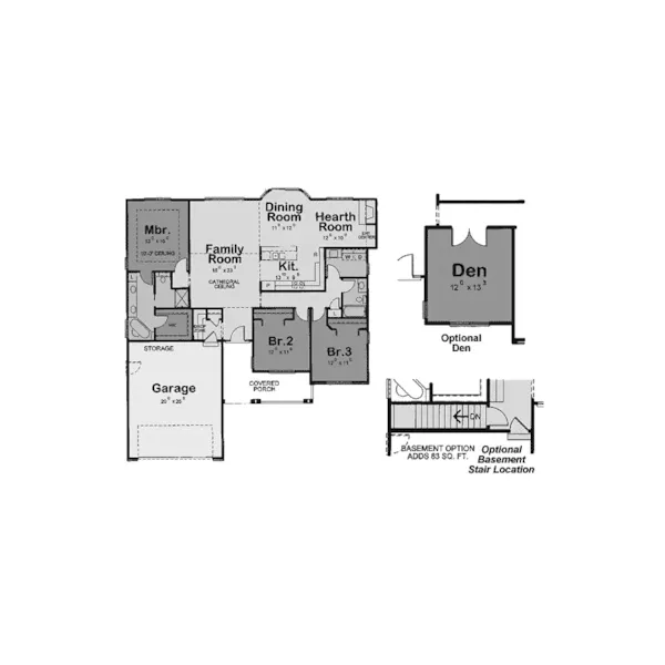 Traditional House Plan First Floor - Rossville Ranch Home 026D-1763 - Shop House Plans and More