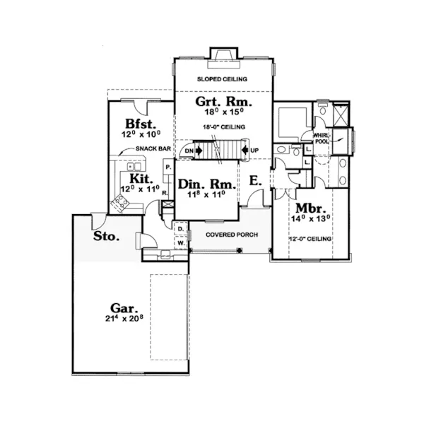 Lowcountry House Plan First Floor - Flatwood Country Home 026D-1776 - Search House Plans and More