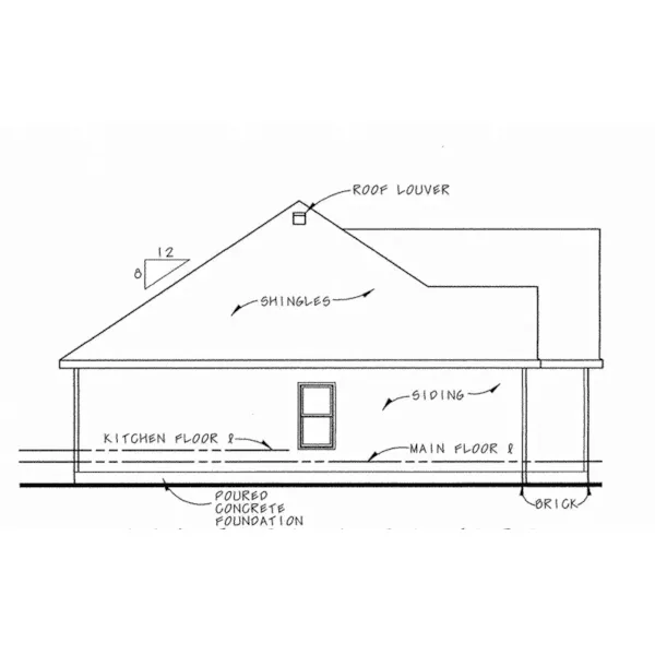 Traditional House Plan Left Elevation - Epley Country Home 026D-1796 - Search House Plans and More