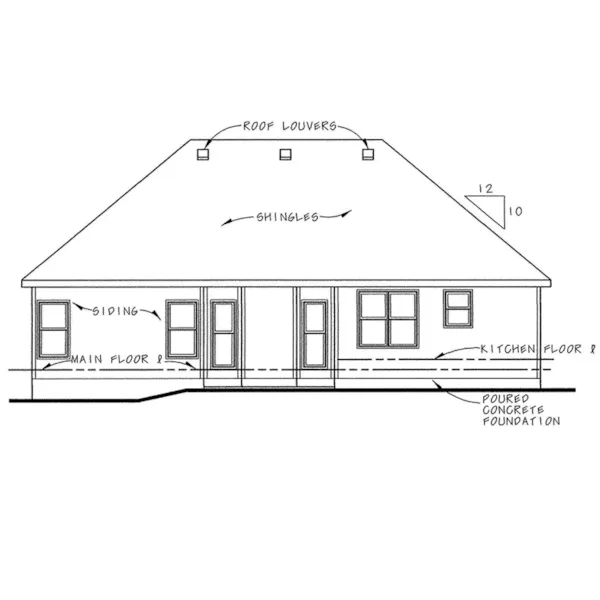 Traditional House Plan Rear Elevation - Epley Country Home 026D-1796 - Search House Plans and More