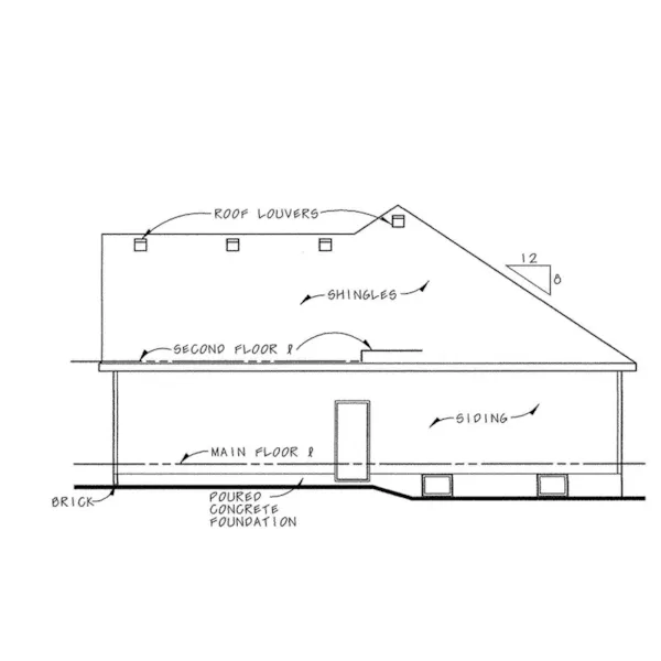 Traditional House Plan Right Elevation - Epley Country Home 026D-1796 - Search House Plans and More