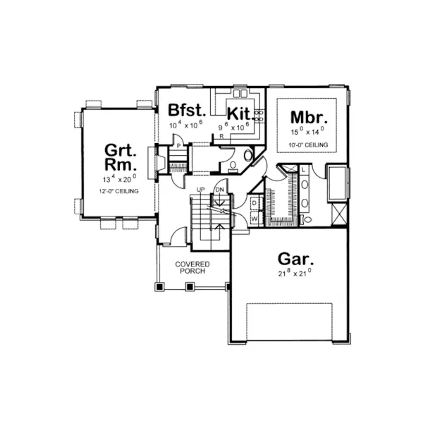 Craftsman House Plan First Floor - Parkers Point Craftsman Home 026D-1828 - Shop House Plans and More