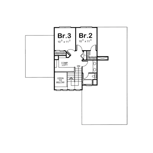 Craftsman House Plan Second Floor - Parkers Point Craftsman Home 026D-1828 - Shop House Plans and More