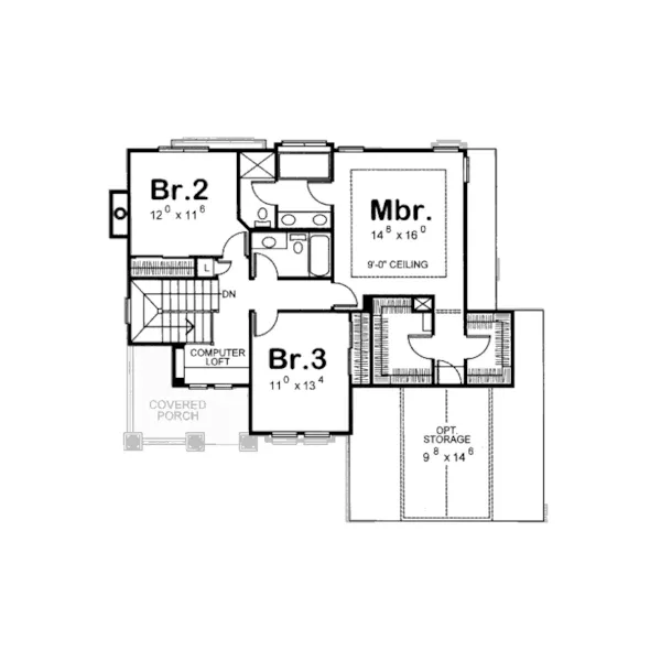 Traditional House Plan Second Floor - Hamilton Pond Country Home 026D-1831 - Search House Plans and More