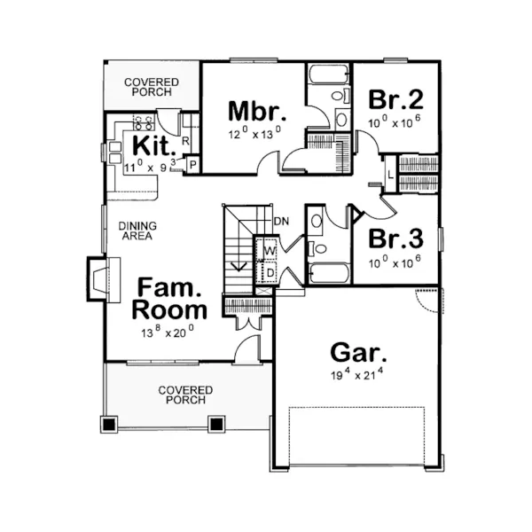 Craftsman House Plan First Floor - Bass Harbor Lowcountry Home 026D-1833 - Search House Plans and More