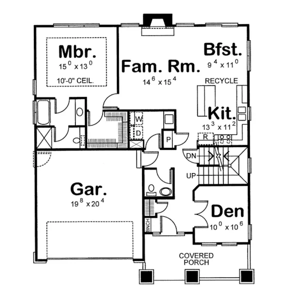 Country House Plan First Floor - Falmouth Country Home 026D-1838 - Search House Plans and More