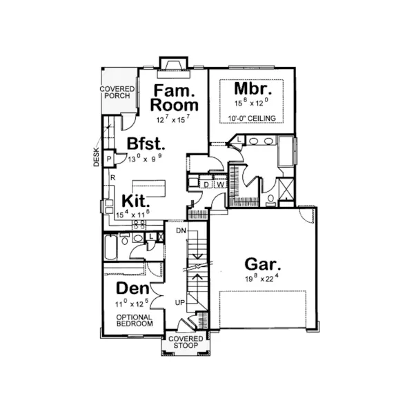 Traditional House Plan First Floor - Sable Oaks Country Tudor Home 026D-1839 - Shop House Plans and More