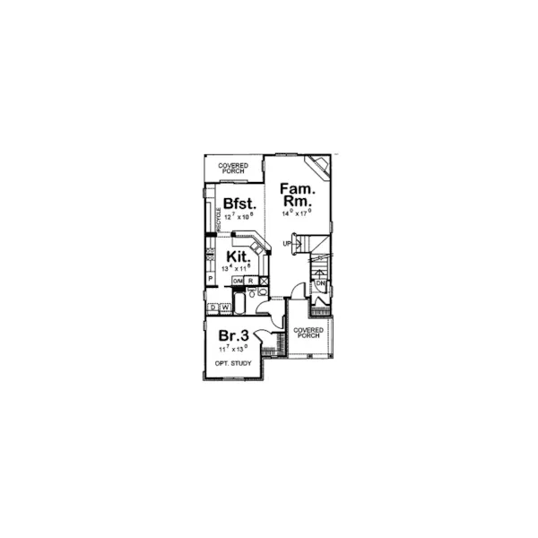 Craftsman House Plan First Floor - Brewer Traditional Home 026D-1848 - Search House Plans and More