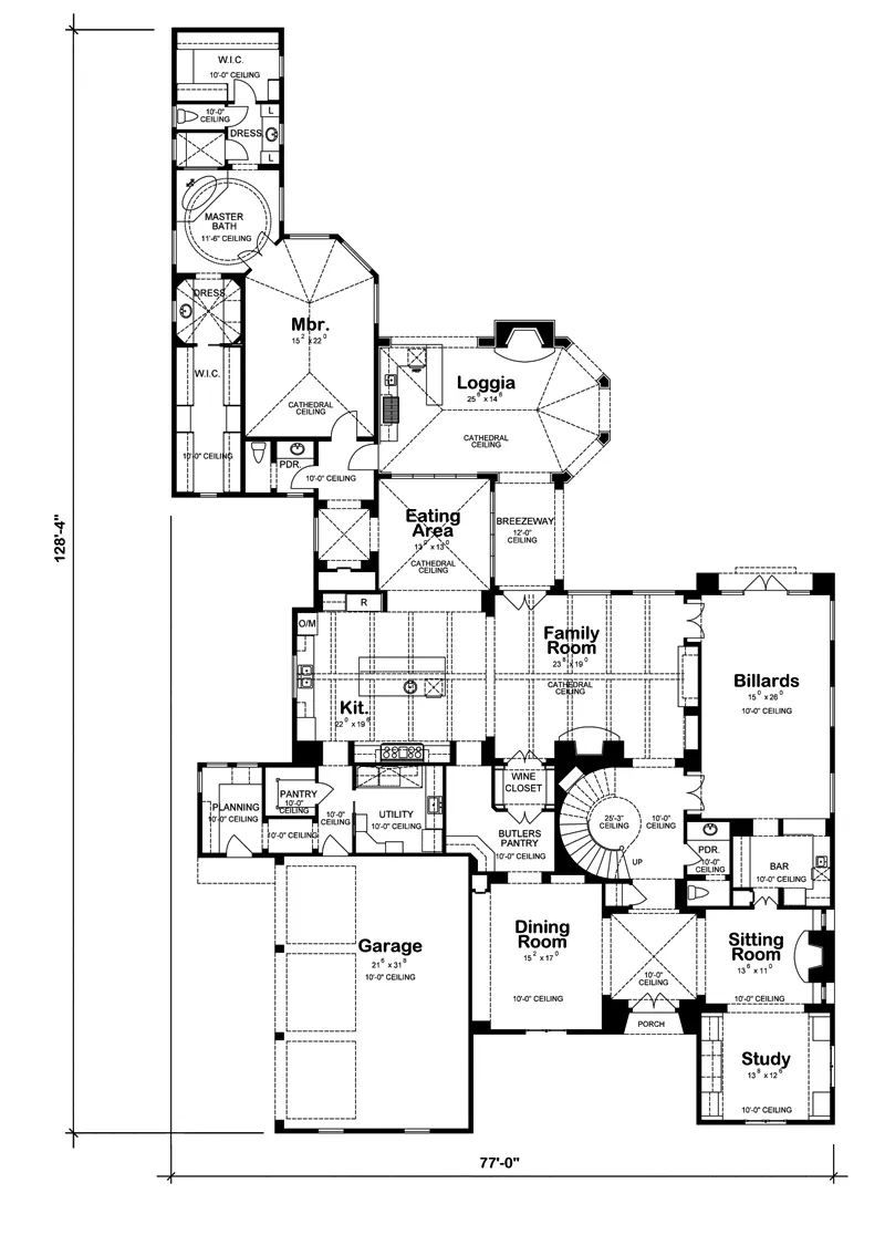 English Cottage House Plan First Floor - Hampden Crest Cottage Home 026D-1849 - Search House Plans and More