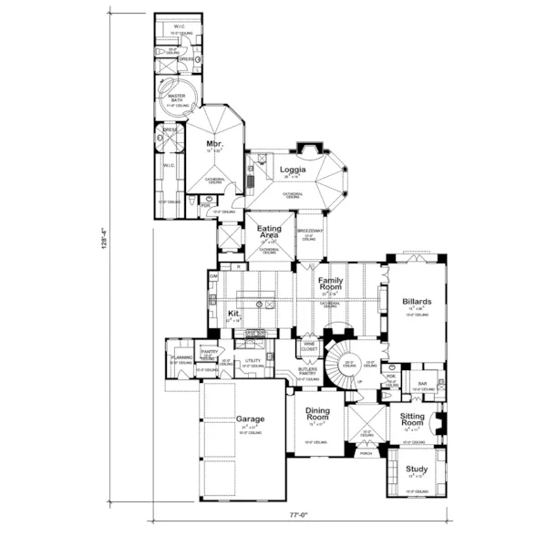 Luxury House Plan First Floor - Hampden Crest Cottage Home 026D-1849 - Search House Plans and More