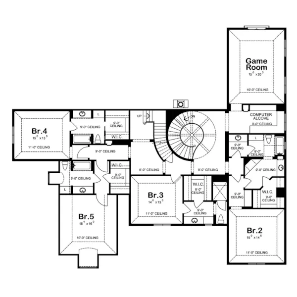 Luxury House Plan Second Floor - Hampden Crest Cottage Home 026D-1849 - Search House Plans and More