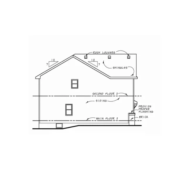 Craftsman House Plan Left Elevation - Carroll Creek Country Home 026D-1850 - Search House Plans and More