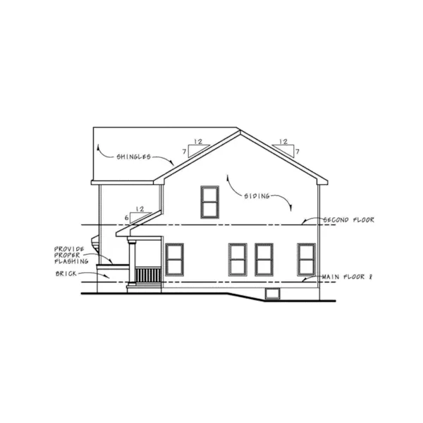 Craftsman House Plan Right Elevation - Carroll Creek Country Home 026D-1850 - Search House Plans and More