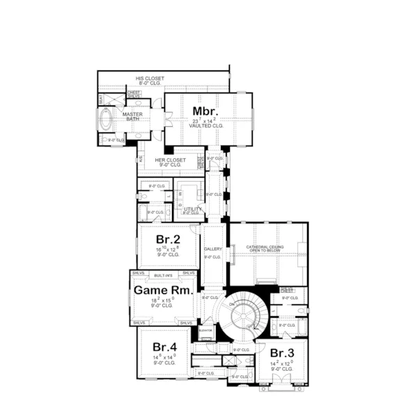 Beach & Coastal House Plan Second Floor - 026D-1852 - Shop House Plans and More