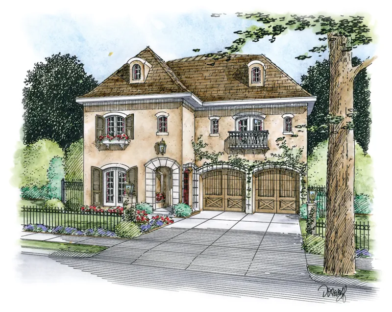 Country French House Plan Front of Home - Eldora Lane European Home 026D-1853 - Shop House Plans and More