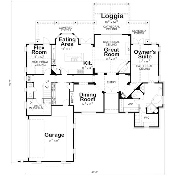 Traditional House Plan First Floor - 026D-1855 - Shop House Plans and More