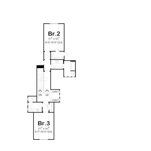 Traditional House Plan Second Floor - 026D-1855 - Shop House Plans and More