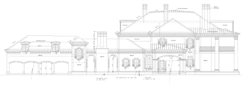 Colonial House Plan Left Elevation - Southern Comfort Luxury Home 026D-1856 - Shop House Plans and More