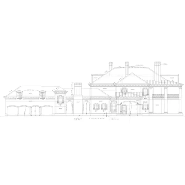 Southern Plantation House Plan Left Elevation - Southern Comfort Luxury Home 026D-1856 - Shop House Plans and More