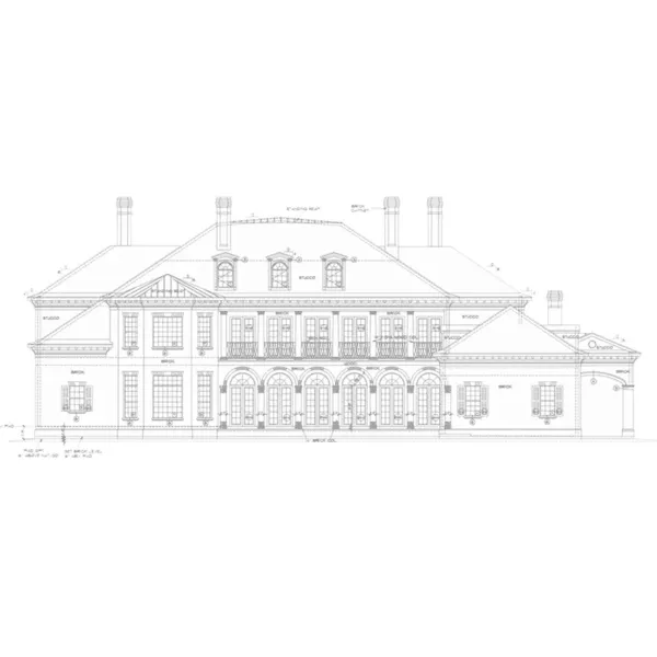 Southern Plantation House Plan Rear Elevation - Southern Comfort Luxury Home 026D-1856 - Shop House Plans and More