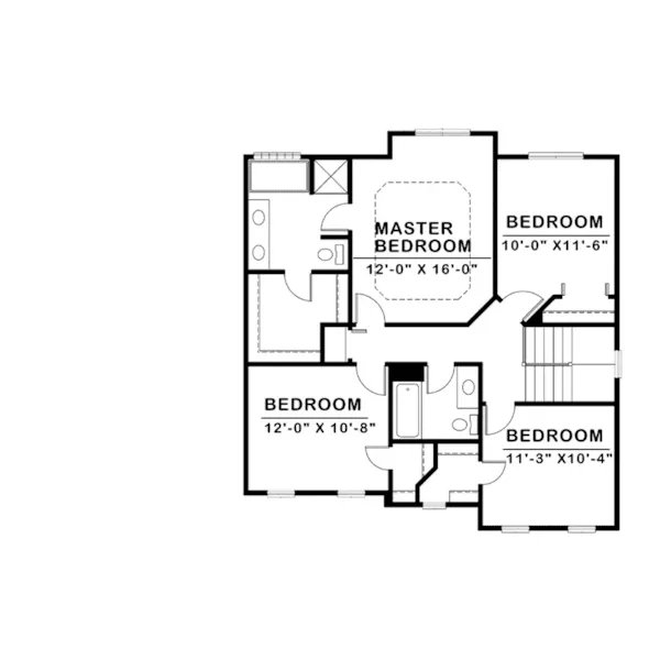 Traditional House Plan Second Floor - 026D-1858 - Shop House Plans and More