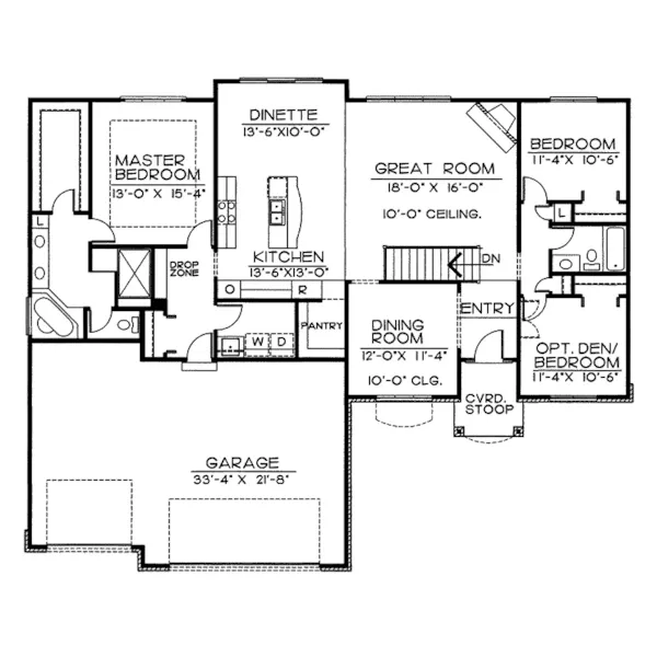 Traditional House Plan First Floor - 026D-1859 - Shop House Plans and More