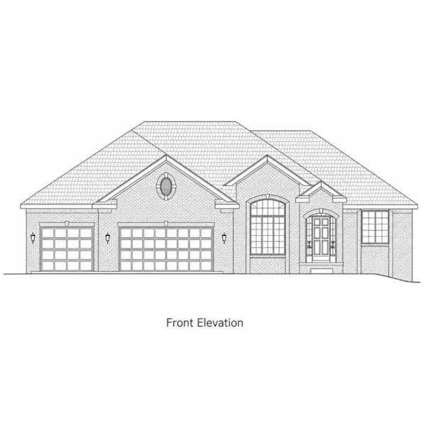Traditional House Plan Front Elevation - Montpillier Ranch Home 026D-1859 - Shop House Plans and More
