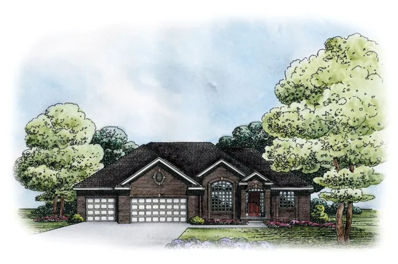 Ranch House Plan Front of Home - 026D-1859 - Shop House Plans and More