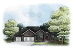 Ranch House Plan Front of House 026D-1859