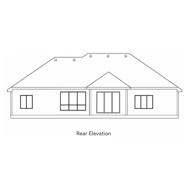 Traditional House Plan Rear Elevation - Montpillier Ranch Home 026D-1859 - Shop House Plans and More
