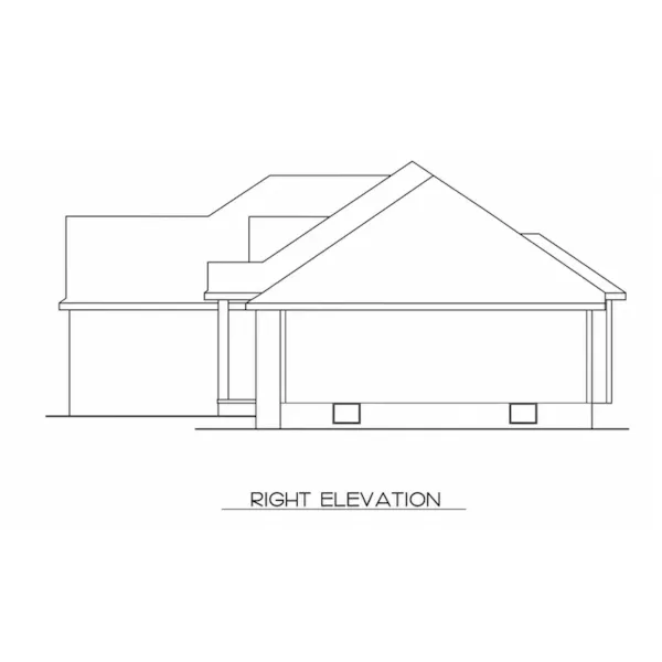 Traditional House Plan Right Elevation - Montpillier Ranch Home 026D-1859 - Shop House Plans and More