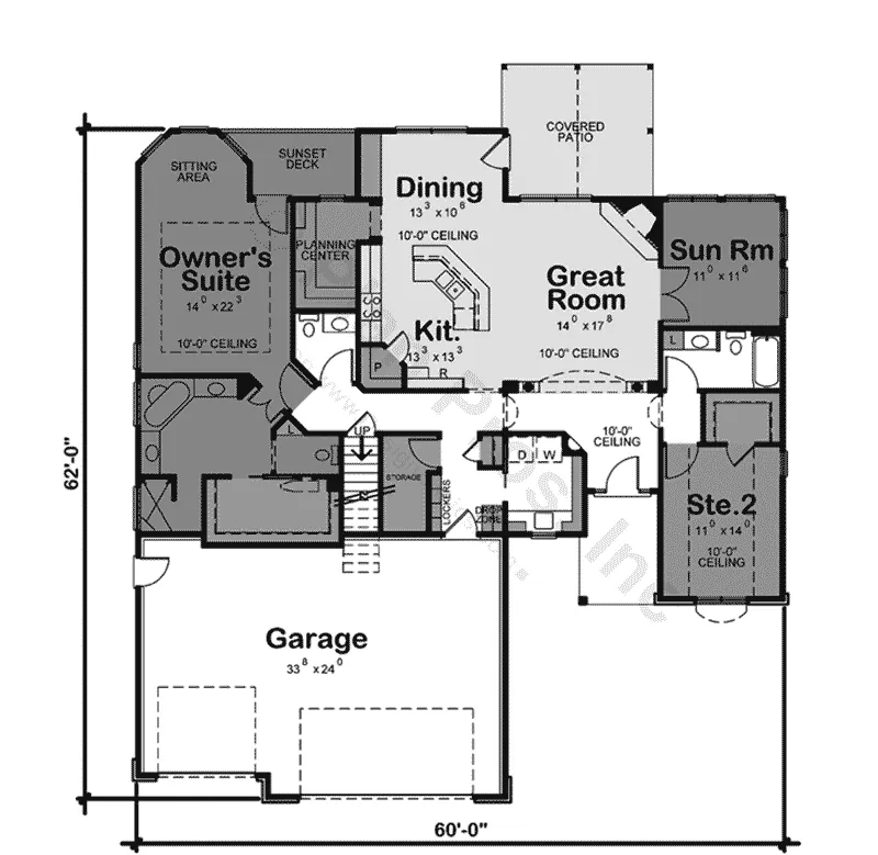 Arts & Crafts House Plan First Floor - 026D-1860 - Shop House Plans and More